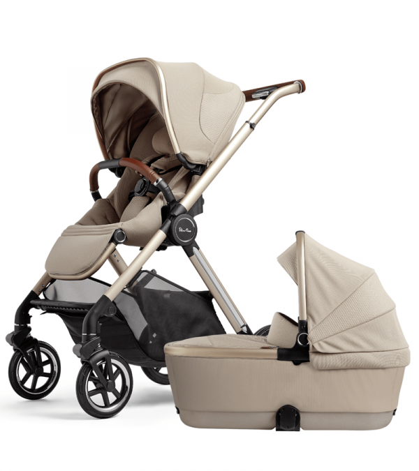 Silver Cross Reef 2 Stroller + Folding Bassinet Bundle - Stone