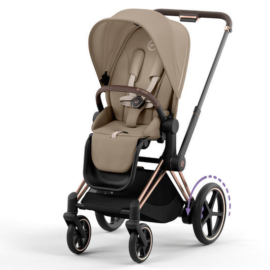 Cybex ePriam Stroller - Matte Black/Cozy Beige