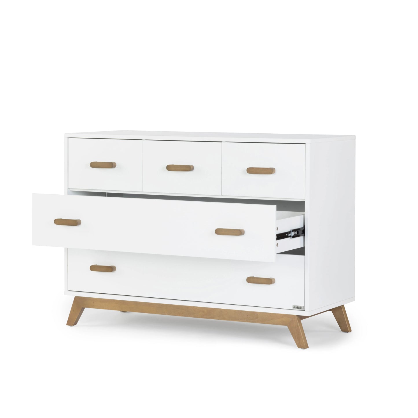 Dadada Soho 5-Drawer Nursery Dresser - White + Walnut