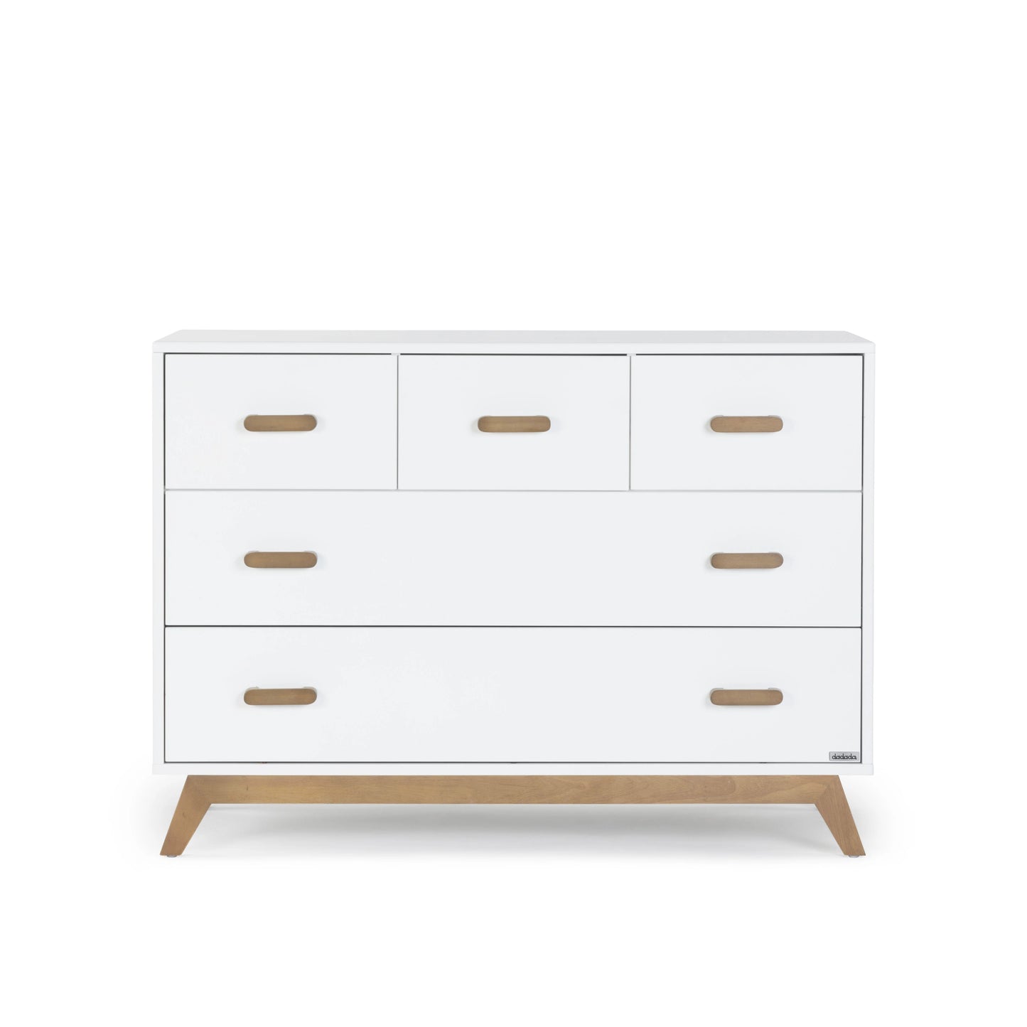 Dadada Soho 5-Drawer Nursery Dresser - White + Walnut