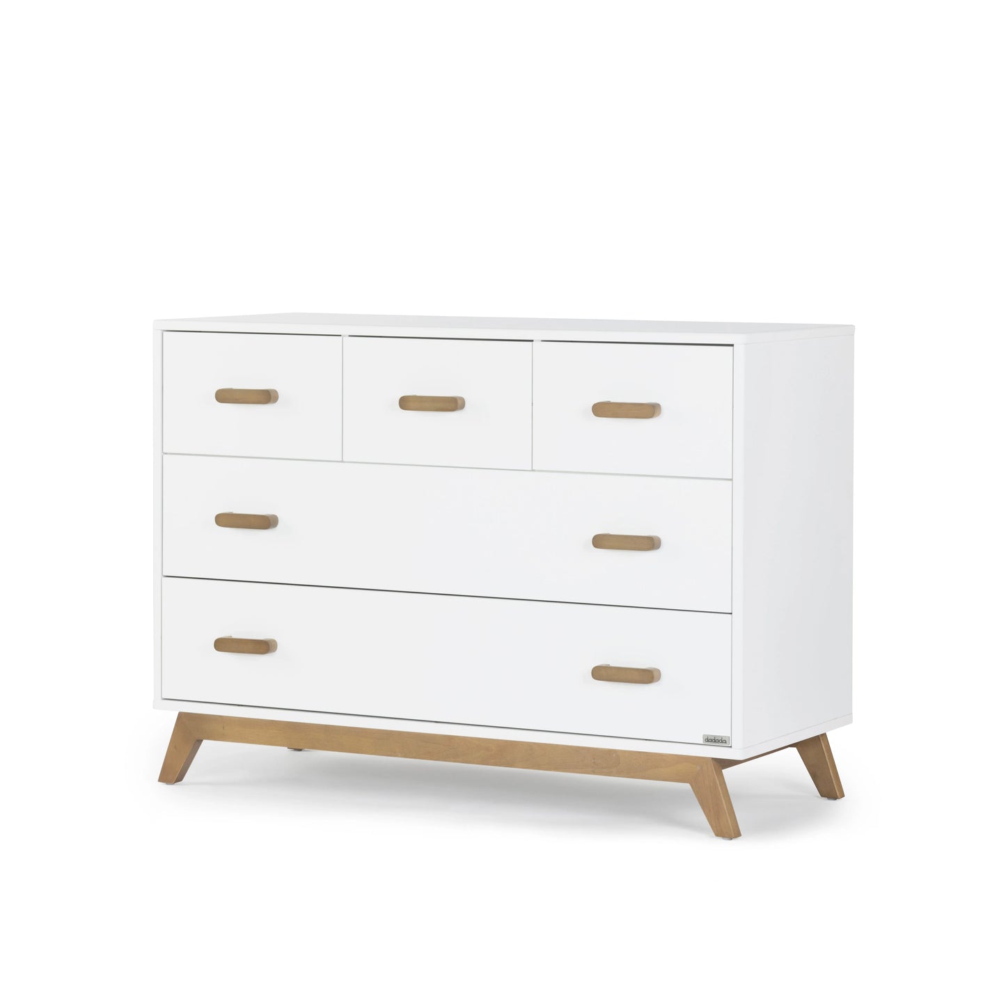 Dadada Soho 5-Drawer Nursery Dresser - White + Walnut