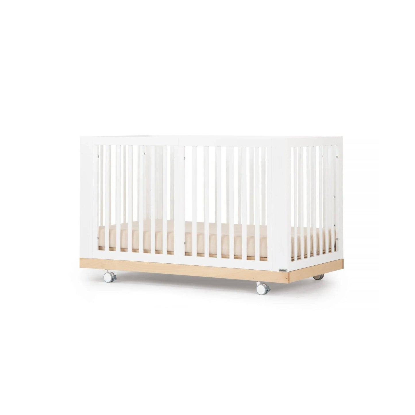 Dadada Spirit Spirit 8-in-1 Convertible Crib - White + Natural