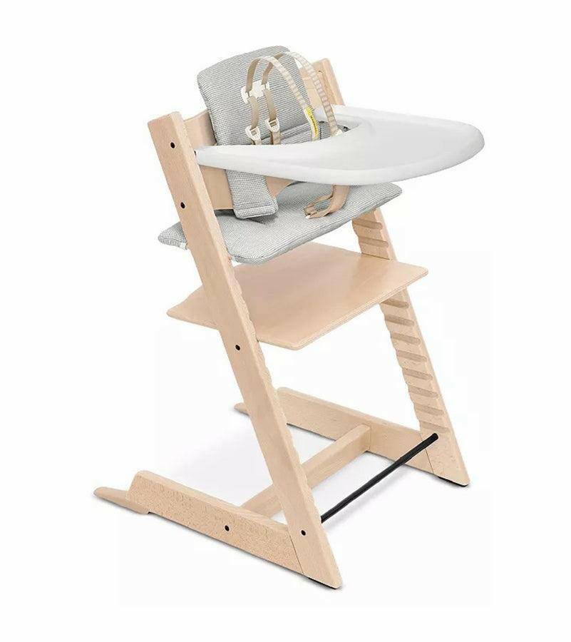 Tripp Trapp High Chair2 and Cushion with Stokke Tray - Natural / Nordic Grey - Traveling Tikes 