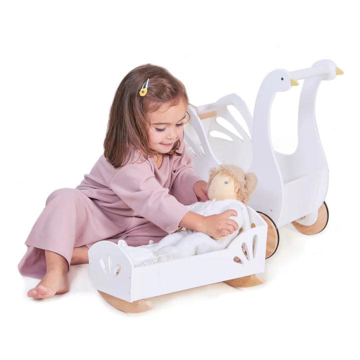 Tender Leaf Sweet Swan Dolly Bed - Traveling Tikes 