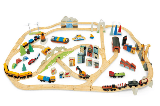 Tender Leaf Toys Mountain View Train set - Traveling Tikes 