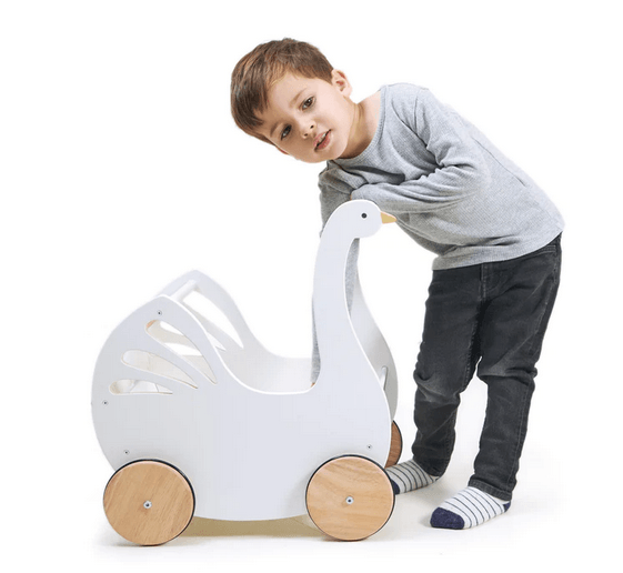 Tender Leaf Toys Sweet Swan Pram - Traveling Tikes 