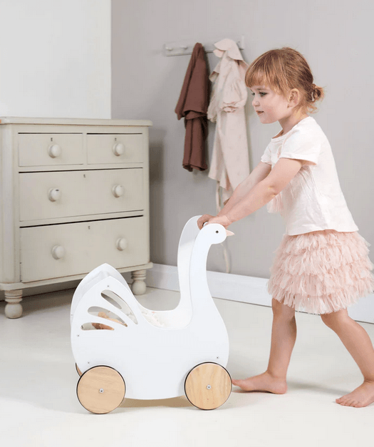 Tender Leaf Toys Sweet Swan Pram - Traveling Tikes 