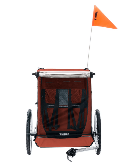 Thule Cadence 2-Seat Bike Trailer Hot Sauce Red - Traveling Tikes 