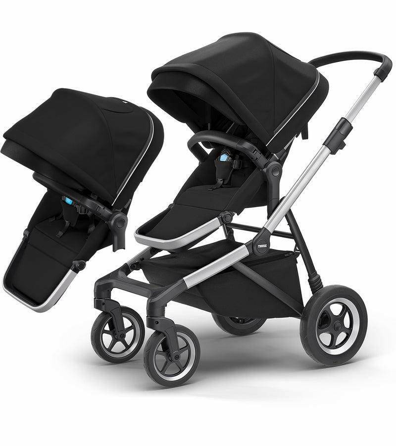 Thule Sleek Double Stroller - Midnight Black - Traveling Tikes 