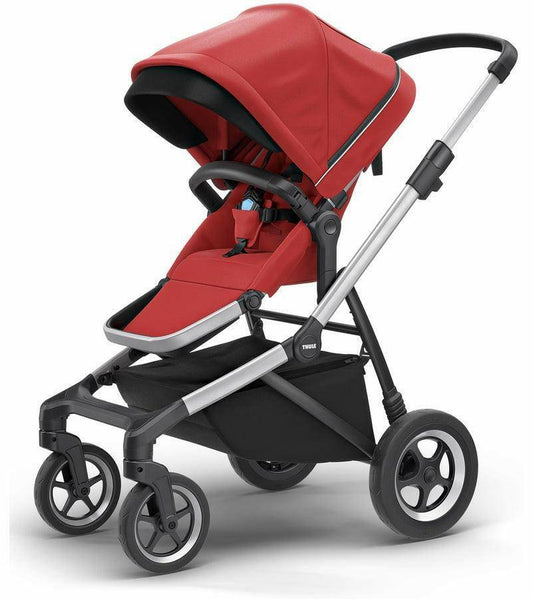 Thule Sleek Stroller - Alum/Energy Red - Traveling Tikes 