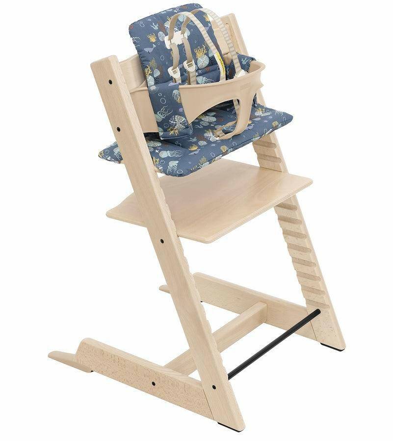 Tripp Trapp Complete High Chair and Cushion with Stokke Tray - Natural / Into the Deep - Traveling Tikes 