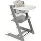 Tripp Trapp Complete High Chair and Cushion with Stokke Tray - Storm Grey / Nordic Grey - Traveling Tikes 