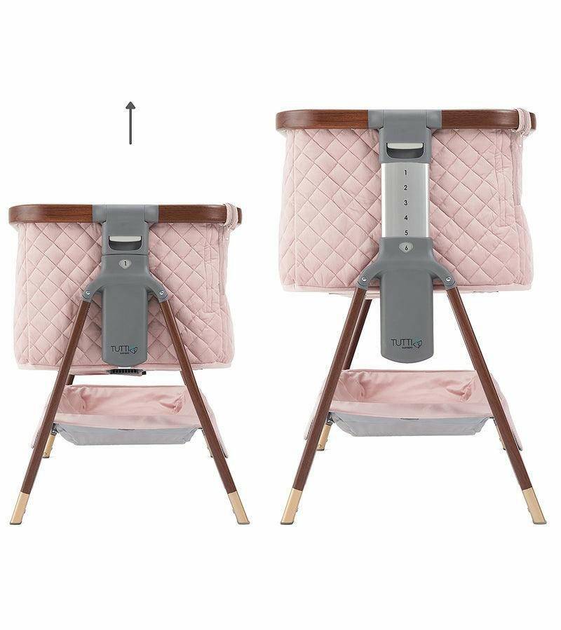 Tutti Bambini CoZee Luxe Bedside Crib - Walnut / Blush