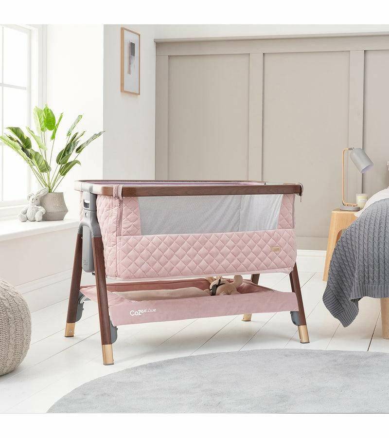 Tutti Bambini CoZee Luxe Bedside Crib - Walnut / Blush