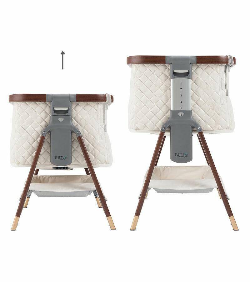 Tutti Bambini CoZee Luxe Bedside Crib - Walnut / Cream - Traveling Tikes 