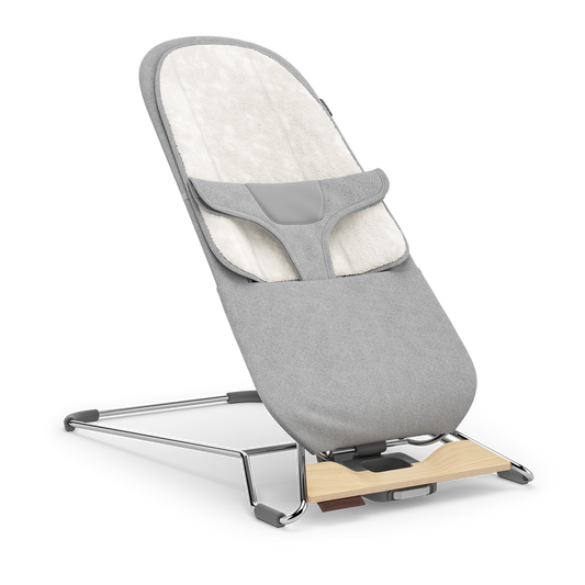 UPPAbaby Mira 2-in-1 Bouncer and Seat - Stella (Grey Melange / Silver Frame / Maple Wood) - Traveling Tikes 