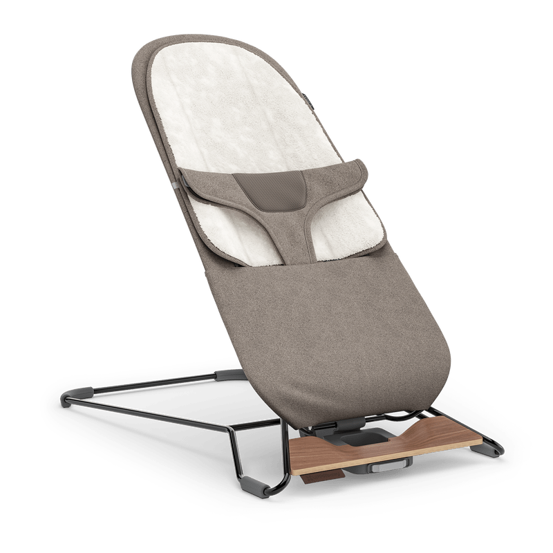 UPPAbaby Mira 2-in-1 Bouncer and Seat - Wells (Dark Taupe Melange / Black Frame / Walnut Wood)