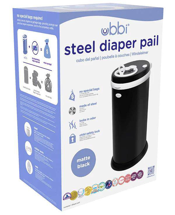 Ubbi Diaper Pail-Matte Black - Traveling Tikes 