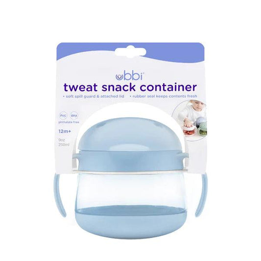 Ubbi Tweat Snack Container - Cloudy Blue - Traveling Tikes 