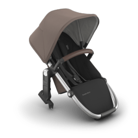 UPPAbaby RumbleSeat V3 - Theo - Dark Taupe | Silver Frame | Chestnut Leather