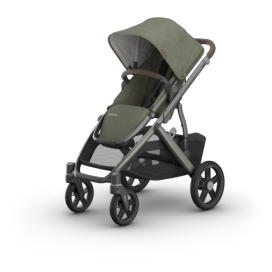 Uppababy Vista V3 Stroller - Evelyn - Meadow Green | Graphite Frame | Chestnut Leather 0303-VSO-NA-EVE