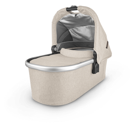 UPPAbaby V2 Bassinet - Declan (Oat Melange/Silver/Brown Leather) - Traveling Tikes 