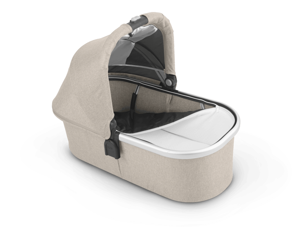 UPPAbaby V2 Bassinet - Declan (Oat Melange/Silver/Brown Leather) - Traveling Tikes 