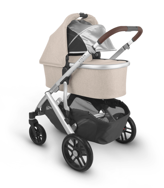 UPPAbaby V2 Bassinet - Declan (Oat Melange/Silver/Brown Leather) - Traveling Tikes 