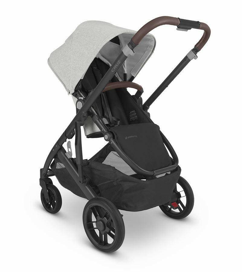 UPPAbaby CRUZ V2 Stroller - Anthony (White and Grey Chenille / Carbon / Chestnut Leather) - Traveling Tikes 