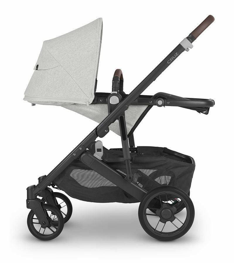 UPPAbaby CRUZ V2 Stroller - Anthony (White and Grey Chenille / Carbon / Chestnut Leather) - Traveling Tikes 