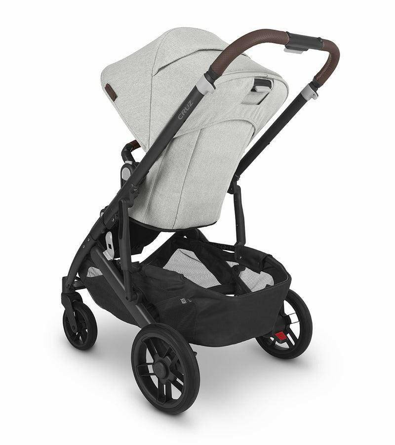 UPPAbaby CRUZ V2 Stroller - Anthony (White and Grey Chenille / Carbon / Chestnut Leather) - Traveling Tikes 