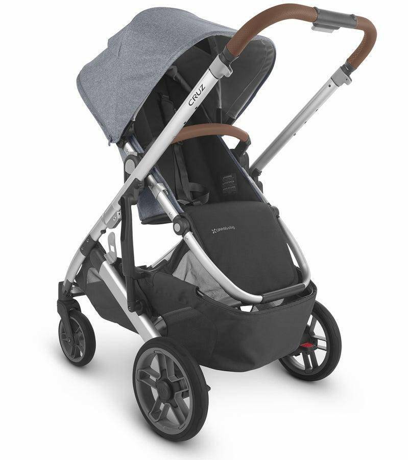 UPPAbaby Cruz V2 Stroller - Gregory (Blue Melange/Silver/Saddle Leather) - Traveling Tikes 