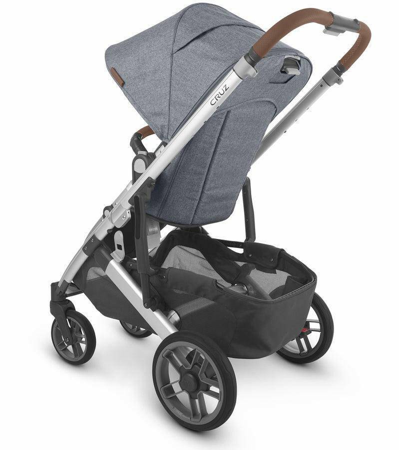 UPPAbaby Cruz V2 Stroller - Gregory (Blue Melange/Silver/Saddle Leather) - Traveling Tikes 