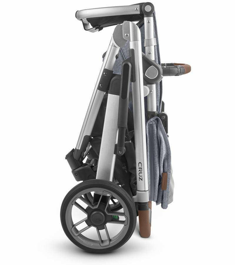 UPPAbaby Cruz V2 Stroller - Gregory (Blue Melange/Silver/Saddle Leather) - Traveling Tikes 