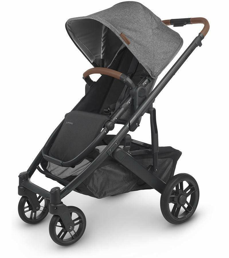 UPPAbaby CRUZ V2 Stroller - Greyson (Charcoal Melange/Carbon/Saddle Leather) - Traveling Tikes 