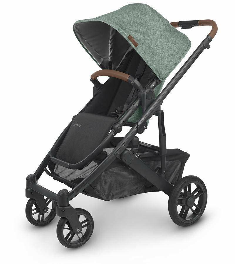 UPPAbaby CRUZ V2 Stroller - Gwen (Green Melange / Carbon / Saddle Leather) - Traveling Tikes 