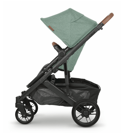 UPPAbaby CRUZ V2 Stroller - Gwen (Green Melange / Carbon / Saddle Leather) - Traveling Tikes 