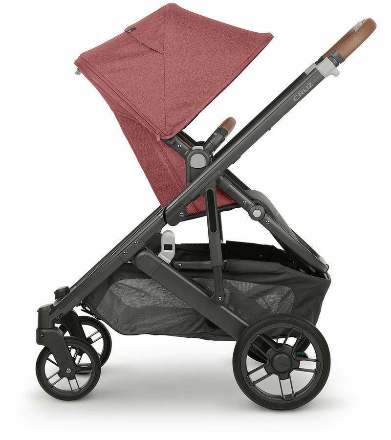 UPPAbaby Cruz V2 Stroller - Lucy (Rosewood Melange / Carbon / Saddle Leather) - Traveling Tikes 