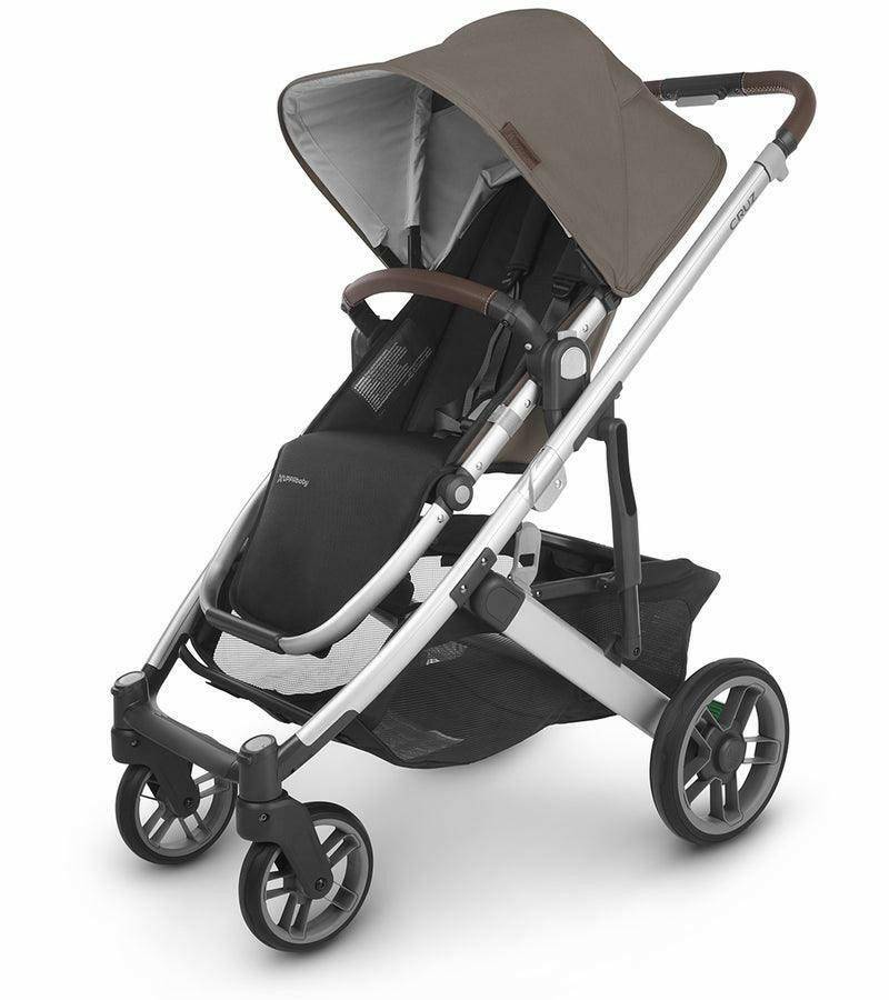 UPPAbaby Cruz V2 Stroller - Theo (Dark Taupe / Silver / Chestnut Leather) - Traveling Tikes 