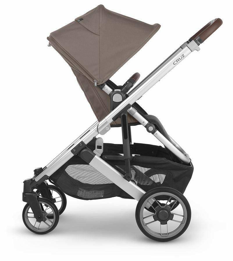 UPPAbaby Cruz V2 Stroller - Theo (Dark Taupe / Silver / Chestnut Leather) - Traveling Tikes 