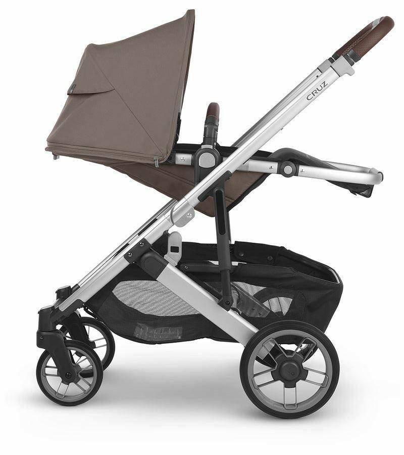 UPPAbaby Cruz V2 Stroller - Theo (Dark Taupe / Silver / Chestnut Leather) - Traveling Tikes 