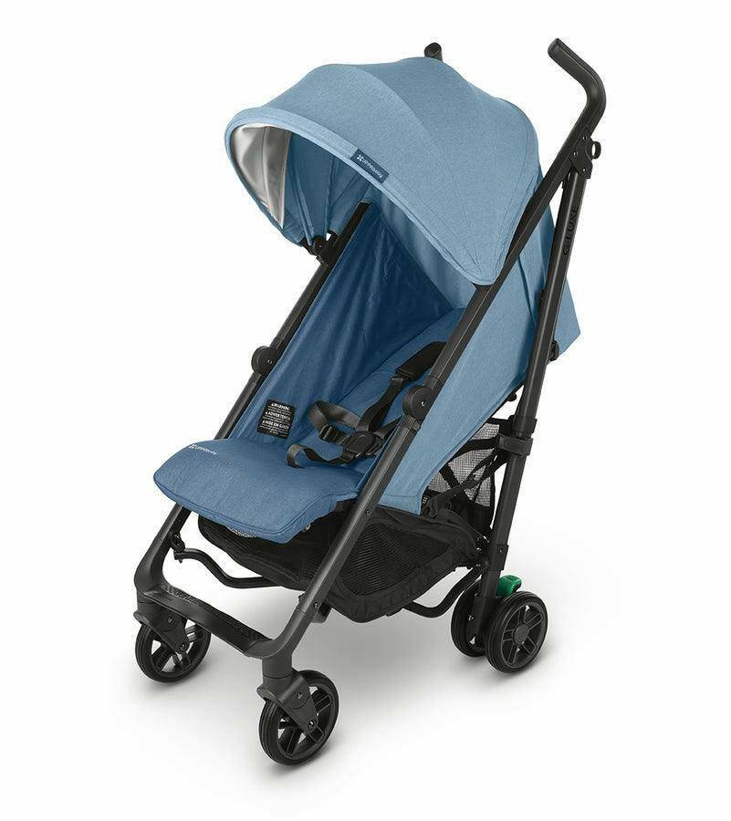 UPPAbaby G-LUXE 2023 Umbrella Stroller - Charlotte (Coastal Blue Melange / Carbon) - Traveling Tikes 