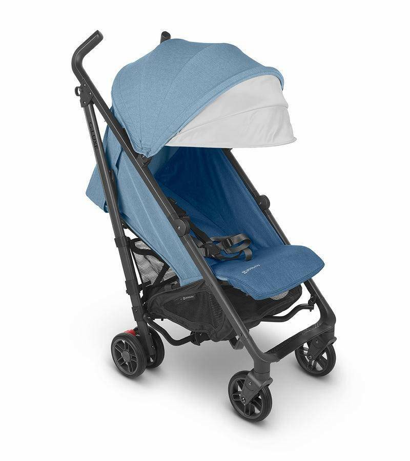 UPPAbaby G-LUXE 2023 Umbrella Stroller - Charlotte (Coastal Blue Melange / Carbon) - Traveling Tikes 