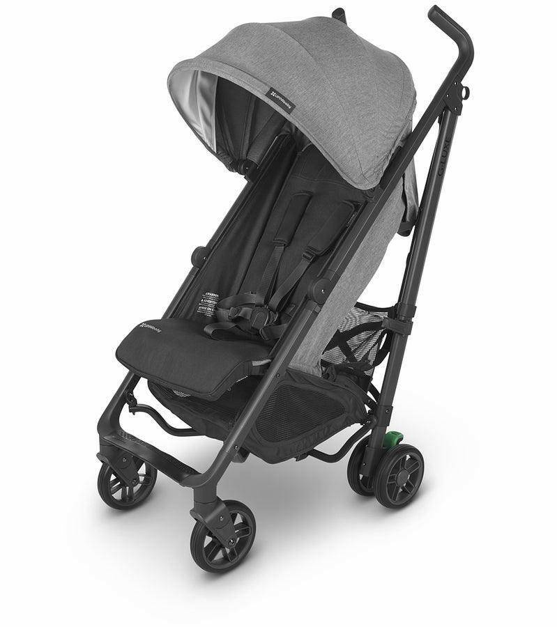 UPPAbaby G-LUXE 2023 Umbrella Stroller - Greyson (Charcoal Melange / Carbon) - Traveling Tikes 