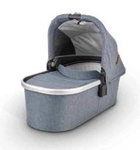 UPPAbaby V2 Bassinet - Gregory (Blue Melange/Silver/Saddle Leather) - Traveling Tikes 