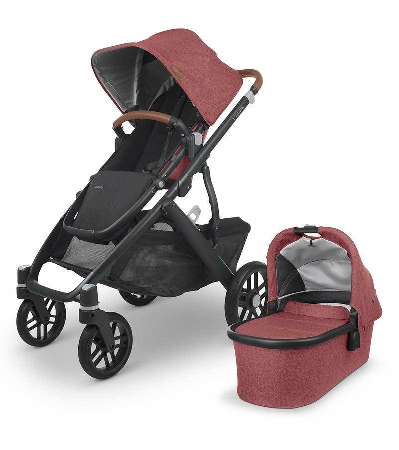 UPPAbaby Vista V2 Stroller - Lucy (Red Melange/Black/Brown Leather)