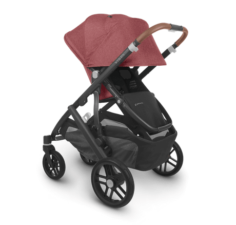 UPPAbaby Vista V2 Stroller - Lucy (Red Melange/Black/Brown Leather)