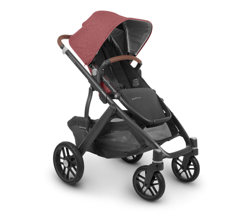 UPPAbaby Vista V2 Stroller - Lucy (Red Melange/Black/Brown Leather)