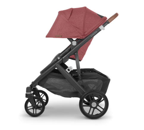 UPPAbaby Vista V2 Stroller - Lucy (Red Melange/Black/Brown Leather)