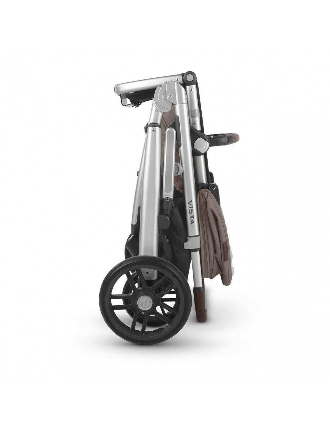 UPPAbaby Vista V2 Stroller - Theo - Dark Taupe | Silver Frame | Chestnut Leather - Traveling Tikes 